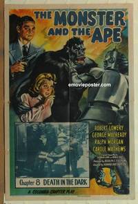 g489 MONSTER & THE APE Chap 8 one-sheet movie poster '45 funky robot!