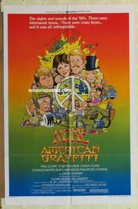 g499 MORE AMERICAN GRAFFITI style C one-sheet movie poster '79 Stout art!