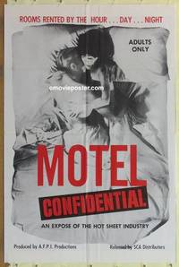 g503 MOTEL CONFIDENTIAL one-sheet movie poster '67 rooms by the hour!