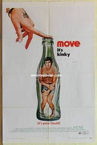g507 MOVE one-sheet movie poster '70 Elliott Gould in Coke bottle art!
