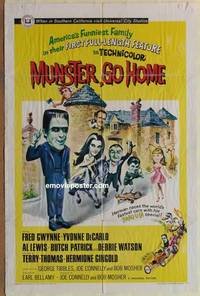 g510 MUNSTER GO HOME one-sheet movie poster '66 Fred Gwynne, De Carlo