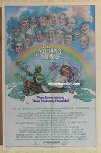 g511 MUPPET MOVIE one-sheet movie poster '79 Henson, Kermit & Miss Piggy