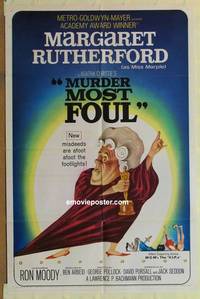 g516 MURDER MOST FOUL one-sheet movie poster '64 Margaret Rutherford
