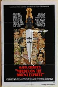 g517 MURDER ON THE ORIENT EXPRESS one-sheet movie poster '74 Amsel art!