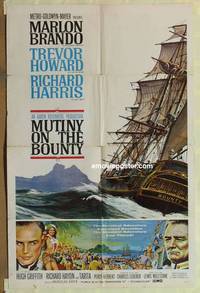 g521 MUTINY ON THE BOUNTY one-sheet movie poster '62 Marlon Brando