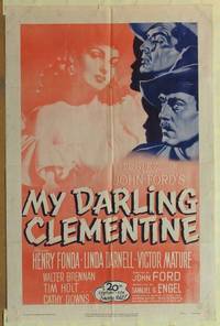 g524 MY DARLING CLEMENTINE one-sheet movie poster R53 John Ford, Darnell