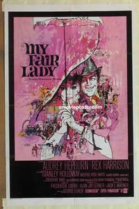 g525 MY FAIR LADY one-sheet movie poster '64 Audrey Hepburn, Rex Harrison