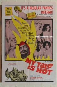 g532 MY TALE IS HOT one-sheet movie poster '64 Candy Barr as herself!