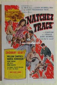 g544 NATCHEZ TRACE one-sheet movie poster '59 Zachary Scott, Irene James