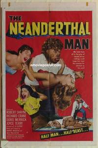 g548 NEANDERTHAL MAN one-sheet movie poster '53 half man, half beast!