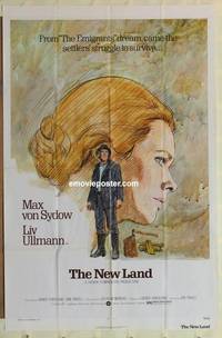 g559 NEW LAND one-sheet movie poster '73 Max von Sydow, Liv Ullmann