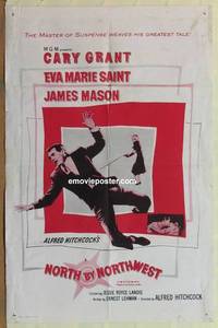 g587 NORTH BY NORTHWEST one-sheet movie poster R62 Cary Grant, Hitchcock