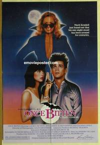 g611 ONCE BITTEN one-sheet movie poster '85 Jim Carrey, vampire comedy!