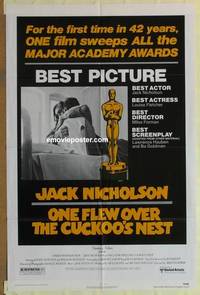 g615 ONE FLEW OVER THE CUCKOO'S NEST one-sheet movie poster '75 Nicholson