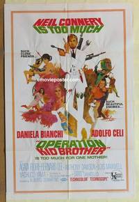 g631 OPERATION KID BROTHER one-sheet movie poster '67 Neil Connery!