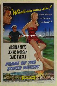 g675 PEARL OF THE SOUTH PACIFIC one-sheet movie poster '55 Virginia Mayo