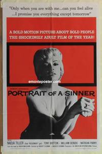 g711 PORTRAIT OF A SINNER one-sheet movie poster '61 AIP, sexy bad girl!