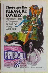 g729 PSYCH-OUT one-sheet movie poster '68 AIP, drugs, Jack Nicholson!