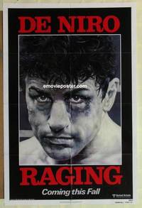 g740 RAGING BULL advance one-sheet movie poster '80 Robert De Niro, Joe Pesci