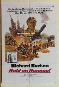 g741 RAID ON ROMMEL one-sheet movie poster '71 Richard Burton, WWII