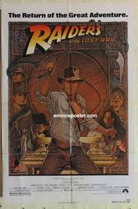 g743 RAIDERS OF THE LOST ARK one-sheet movie poster R82 Harrison Ford