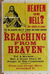 g753 REACHING FROM HEAVEN one-sheet movie poster '48 the choice is yours!