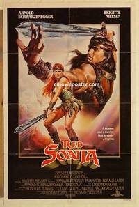 g759 RED SONJA int'l one-sheet movie poster '85 Arnold Schwarzenegger