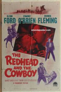 g760 REDHEAD & THE COWBOY one-sheet movie poster '51 Glenn Ford, Fleming