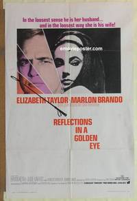 g762 REFLECTIONS IN A GOLDEN EYE one-sheet movie poster '67 Taylor, Brando