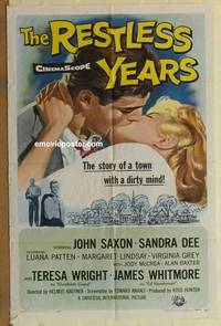 g766 RESTLESS YEARS one-sheet movie poster '58 John Saxon, Sandra Dee