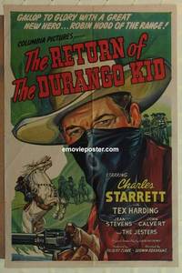 g767 RETURN OF THE DURANGO KID one-sheet movie poster '44 Charles Starrett