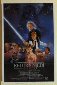 g771 RETURN OF THE JEDI style B one-sheet movie poster '83 George Lucas