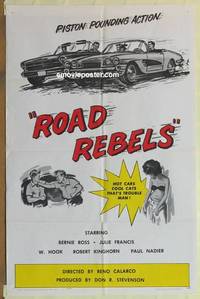 g786 ROAD REBELS one-sheet movie poster '68 piston pounding action!