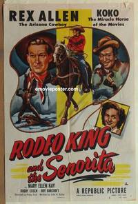 g797 RODEO KING & THE SENORITA one-sheet movie poster '51 Rex Allen & Koko!