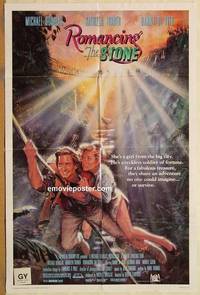 g800 ROMANCING THE STONE one-sheet movie poster '84 Douglas, Turner