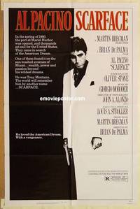 g832 SCARFACE one-sheet movie poster '83 Al Pacino, Brian De Palma, Stone