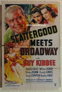 g834 SCATTERGOOD MEETS BROADWAY one-sheet movie poster '41 Guy Kibbee