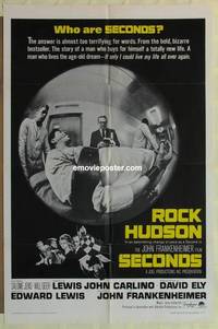 g844 SECONDS one-sheet movie poster '66 Rock Hudson, John Frankenheimer