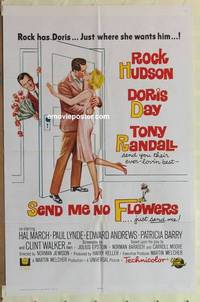 g852 SEND ME NO FLOWERS one-sheet movie poster '64 Hudson, Doris Day
