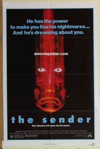 g853 SENDER one-sheet movie poster '82 horror, living nightmares!