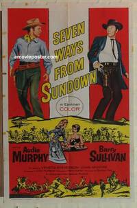 g859 SEVEN WAYS FROM SUNDOWN one-sheet movie poster '60 Murphy, Sullivan