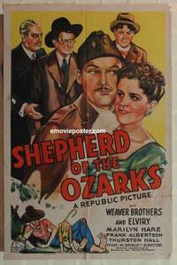 g873 SHEPHERD OF THE OZARKS one-sheet movie poster '42 Weaver Brothers!