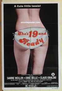 g874 SHE'S 19 & READY one-sheet movie poster '80 a cute little lassie!