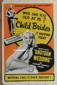 g881 SHOTGUN WEDDING one-sheet movie poster '63 Ed Wood, too old at 15?