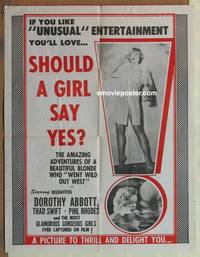g883 SHOULD A GIRL SAY YES one-sheet movie poster '48 she should!