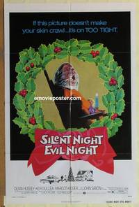 g889 SILENT NIGHT EVIL NIGHT one-sheet movie poster '75 X-mas horror!