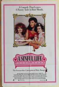g894 SINFUL LIFE one-sheet movie poster '89 funny taste in your mouth!