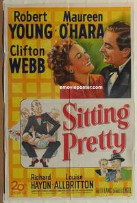 g897 SITTING PRETTY one-sheet movie poster '48 Robert Young, Belvedere