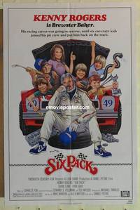 g898 SIX PACK one-sheet movie poster '82 Kenny Rogers, racing art!