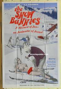 g913 SNOW BUNNIES one-sheet movie poster '70 Ed Wood, super sexy skiers!